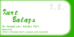 kurt balazs business card